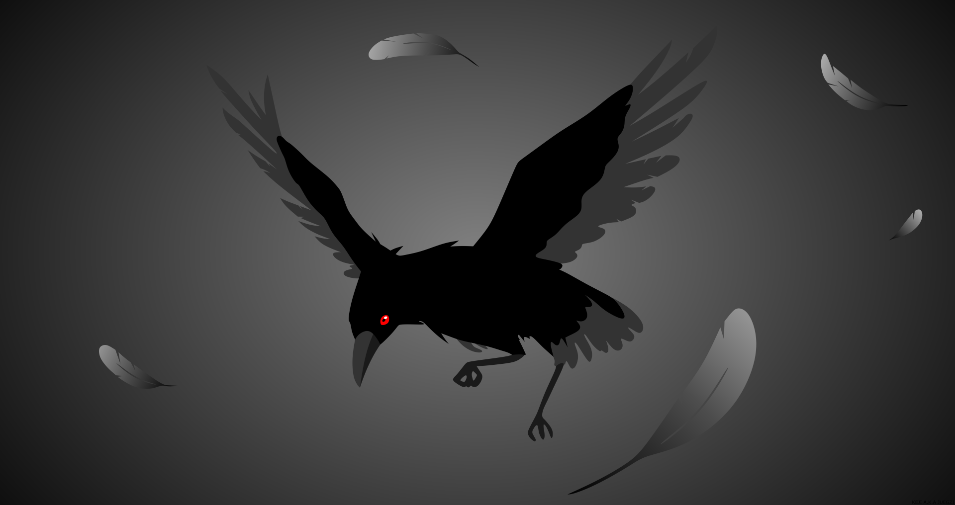 Download Vector Feather Crow Minimalist Animal Artistic 8k Ultra HD Wallpaper by KEJI