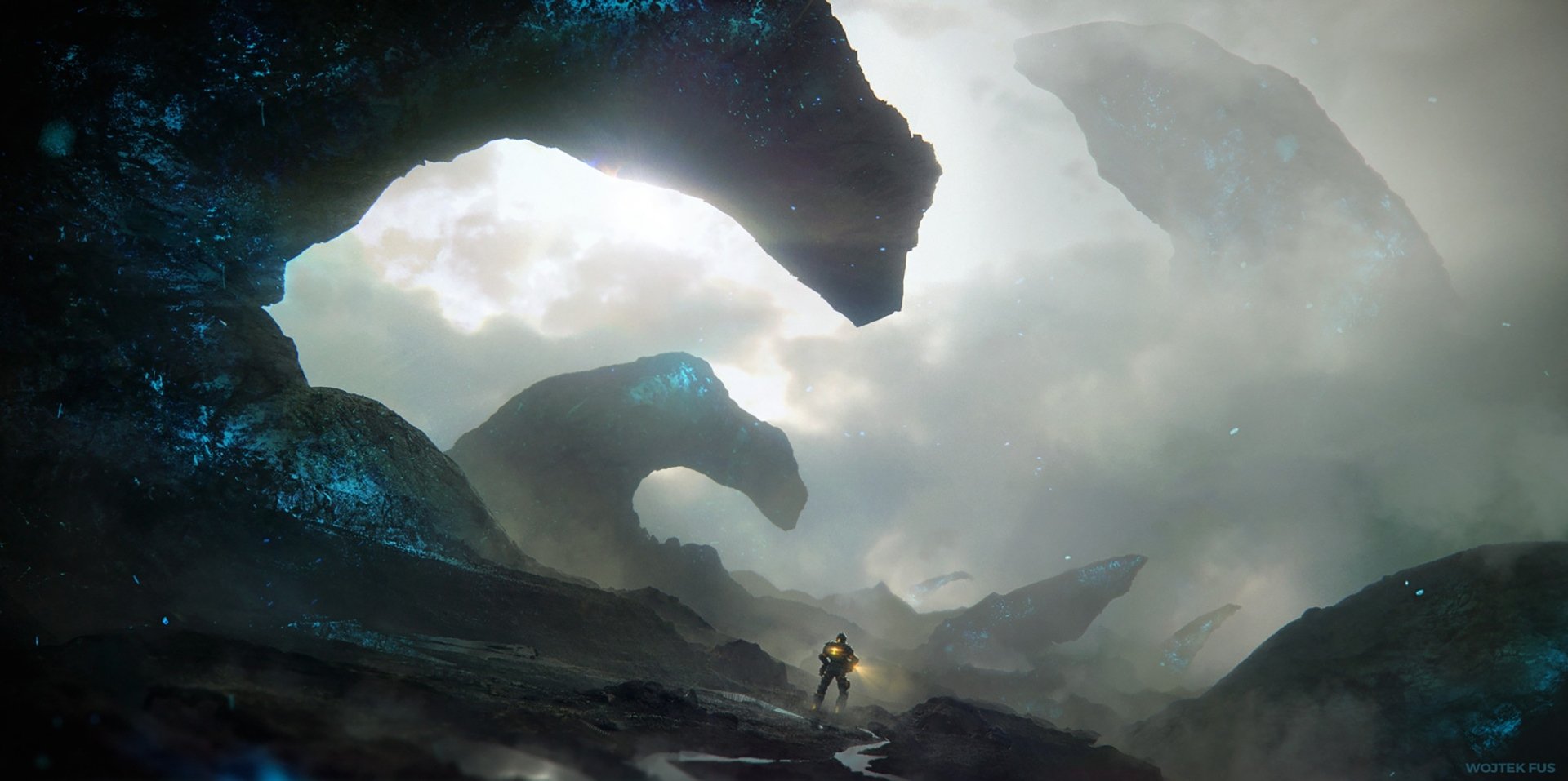 Download Sci Fi Landscape HD Wallpaper by Wojtek Fus | 2567x1280 ...