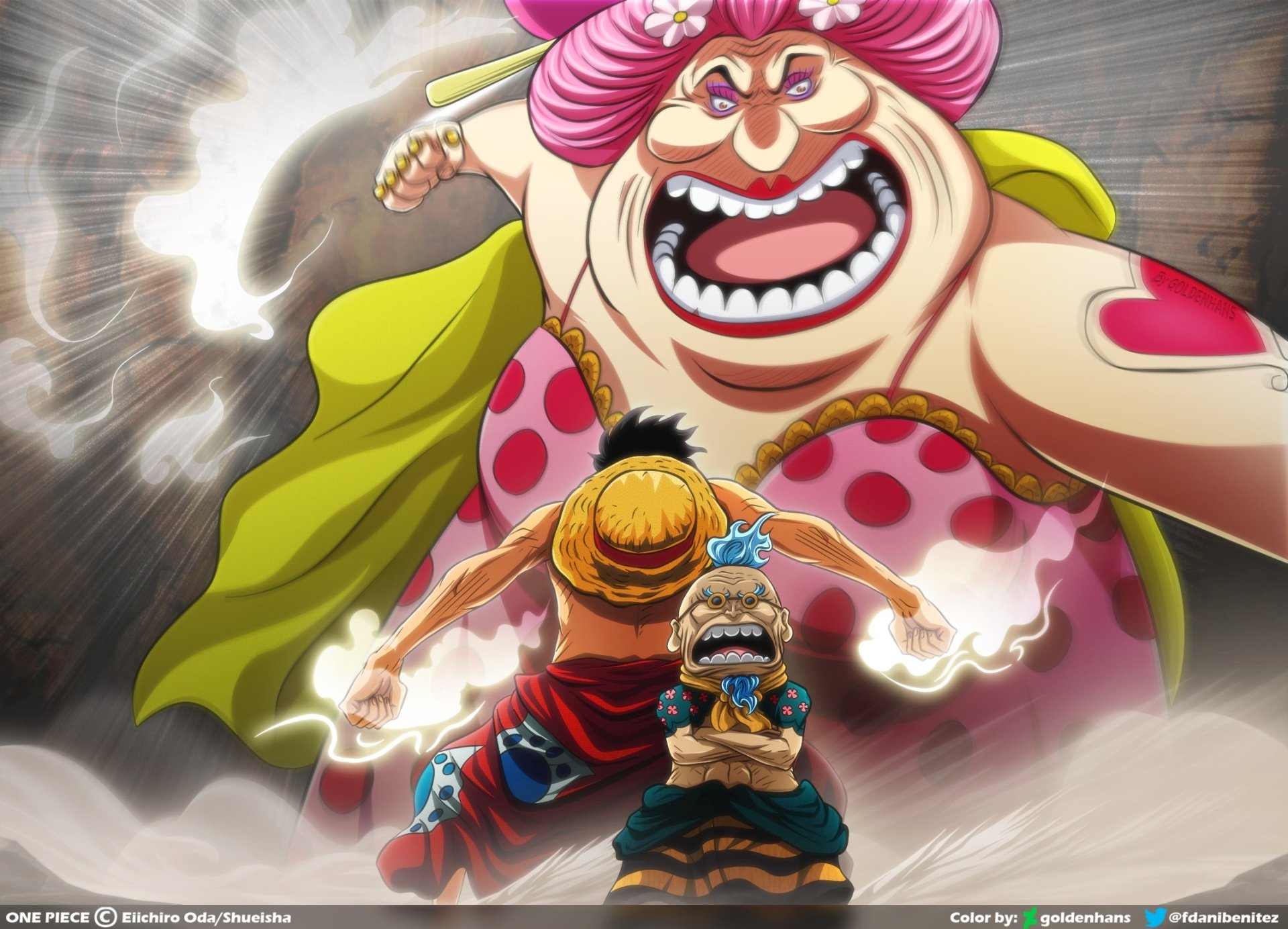 Download Monkey D. Luffy Charlotte Linlin Hyogoro (One Piece) Anime One Piece HD Wallpaper by goldenhans