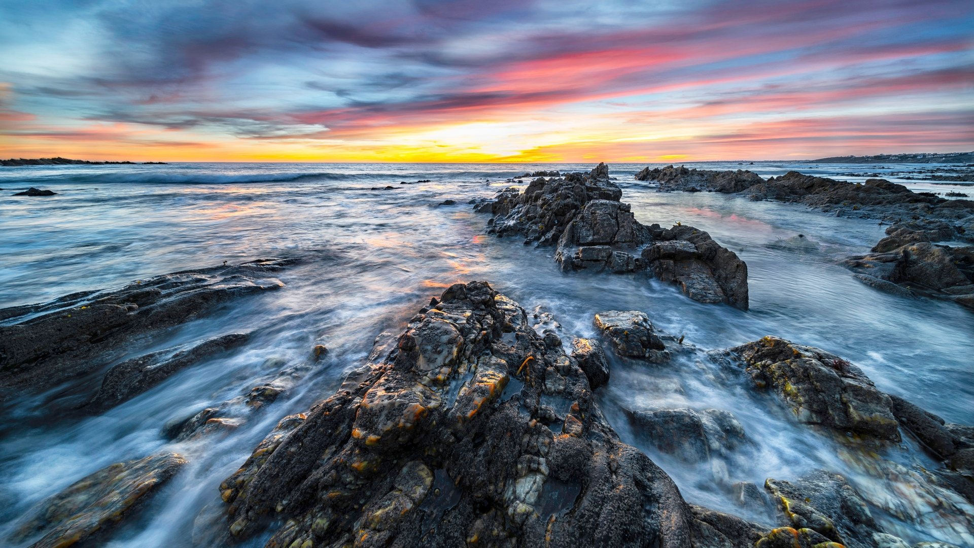 Download Horizon Nature Dawn Sunset Sky Ocean 4k Ultra HD Wallpaper ...