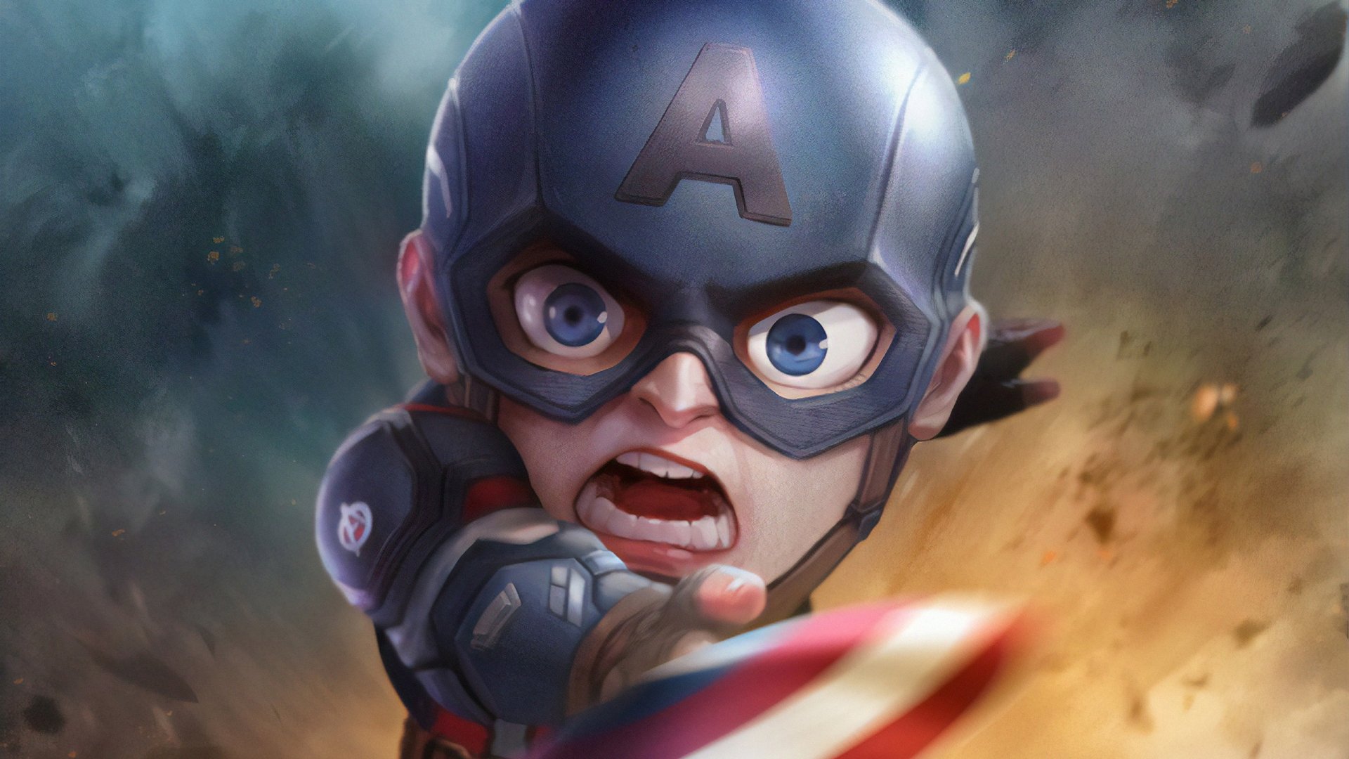 Download Chibi Comic Captain America HD Wallpaper by Pack