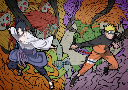 Sasuke Uchiha Naruto Uzumaki Anime Naruto Naruto & Sasuke HD Desktop Wallpaper | Background Image