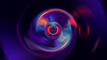 Abstract 4K Ultra HD desktop wallpaper featuring a vibrant blue and red spiral design with dynamic, swirling patterns and glowing highlights.