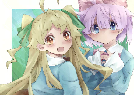 purple hair blonde Anime Original HD Desktop Wallpaper | Background Image