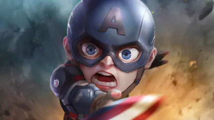 chibi Comic Captain America HD Desktop Wallpaper | Background Image