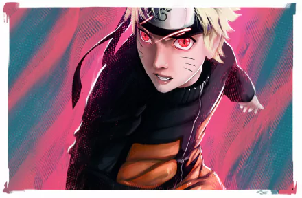 4K Ultra HD anime wallpaper featuring Naruto Uzumaki from Naruto, depicted in dynamic action with vivid colors and intense expression.