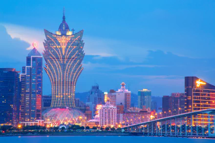 grand lisboa hotel skyscraper city night building China man made Macau HD Desktop Wallpaper | Background Image