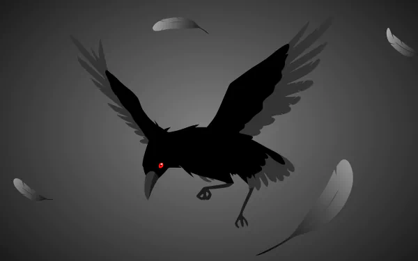 vector feather crow minimalist Animal artistic HD Desktop Wallpaper | Background Image