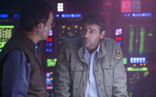 Ken Watanabe Kyle Chandler movie Godzilla: King of the Monsters HD Desktop Wallpaper | Background Image