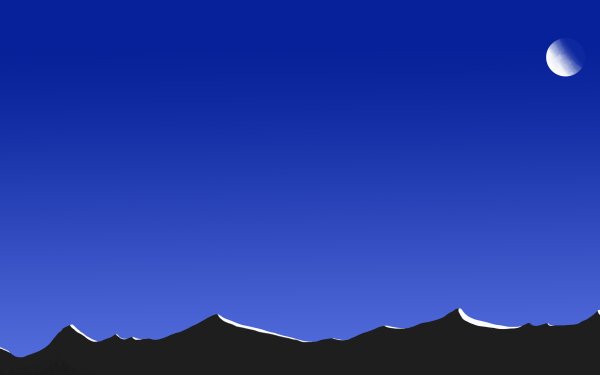 Artistic Landscape Mountain Moon Sky Night HD Wallpaper | Background Image