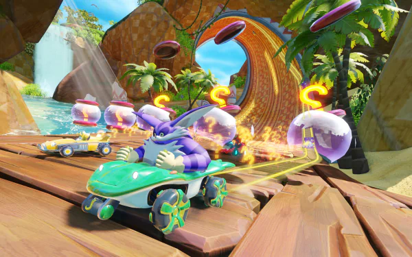 Zavok (Sonic The Hedgehog) Miles 'Tails' Prower Big the Cat video game Team Sonic Racing HD Desktop Wallpaper | Background Image