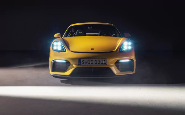 yellow car car Porsche vehicle Porsche 718 Cayman HD Desktop Wallpaper | Background Image