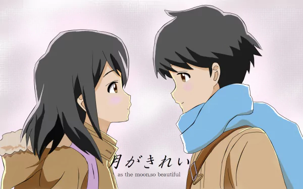 Akane Mizuno Kotarō Azumi Anime Tsuki ga Kirei HD Desktop Wallpaper | Background Image