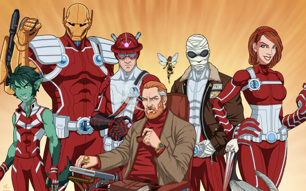 Garfield Logan Rita Farr Karen Beecher Bumblebee (DC Comics) Chief (DC Comics) Elasti-Girl Negative Man Beast Boy Robotman (DC Comics) Comic Doom Patrol HD Desktop Wallpaper | Background Image