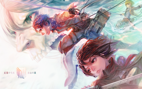 Anime Attack On Titan Mikasa Ackerman Eren Yeager Armin Arlert HD Wallpaper | Background Image