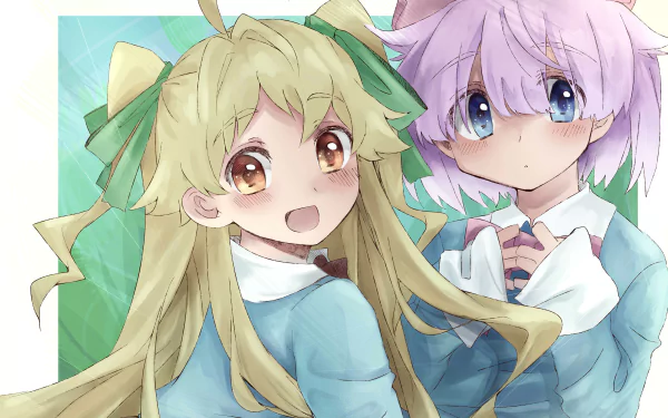 purple hair blonde Anime Original HD Desktop Wallpaper | Background Image
