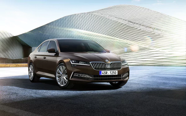 brown car car Skoda vehicle Skoda Superb HD Desktop Wallpaper | Background Image
