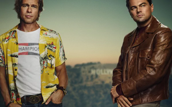 Rick Dalton Cliff Booth Leonardo Dicaprio Brad Pitt movie Once Upon A Time In Hollywood HD Desktop Wallpaper | Background Image