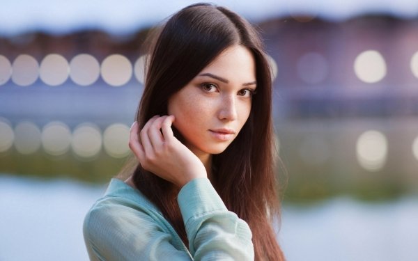 Women Model Brunette Depth Of Field Face Brown Eyes HD Wallpaper | Background Image