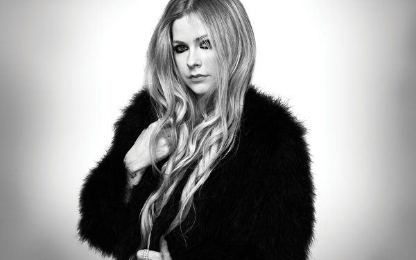 Music Avril Lavigne Singer Canadian Long Hair Monochrome HD Wallpaper | Background Image