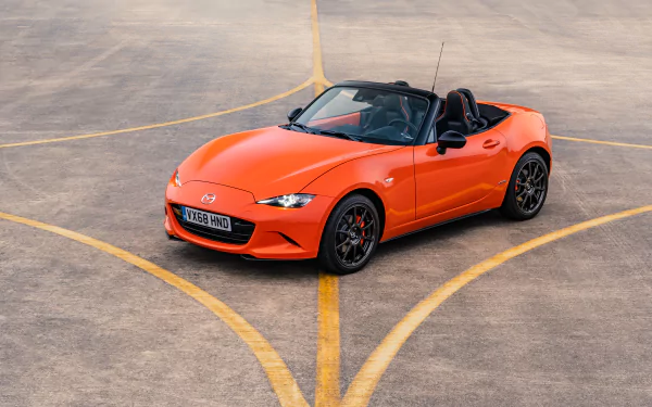 orange car car Mazda vehicle Mazda MX-5 HD Desktop Wallpaper | Background Image