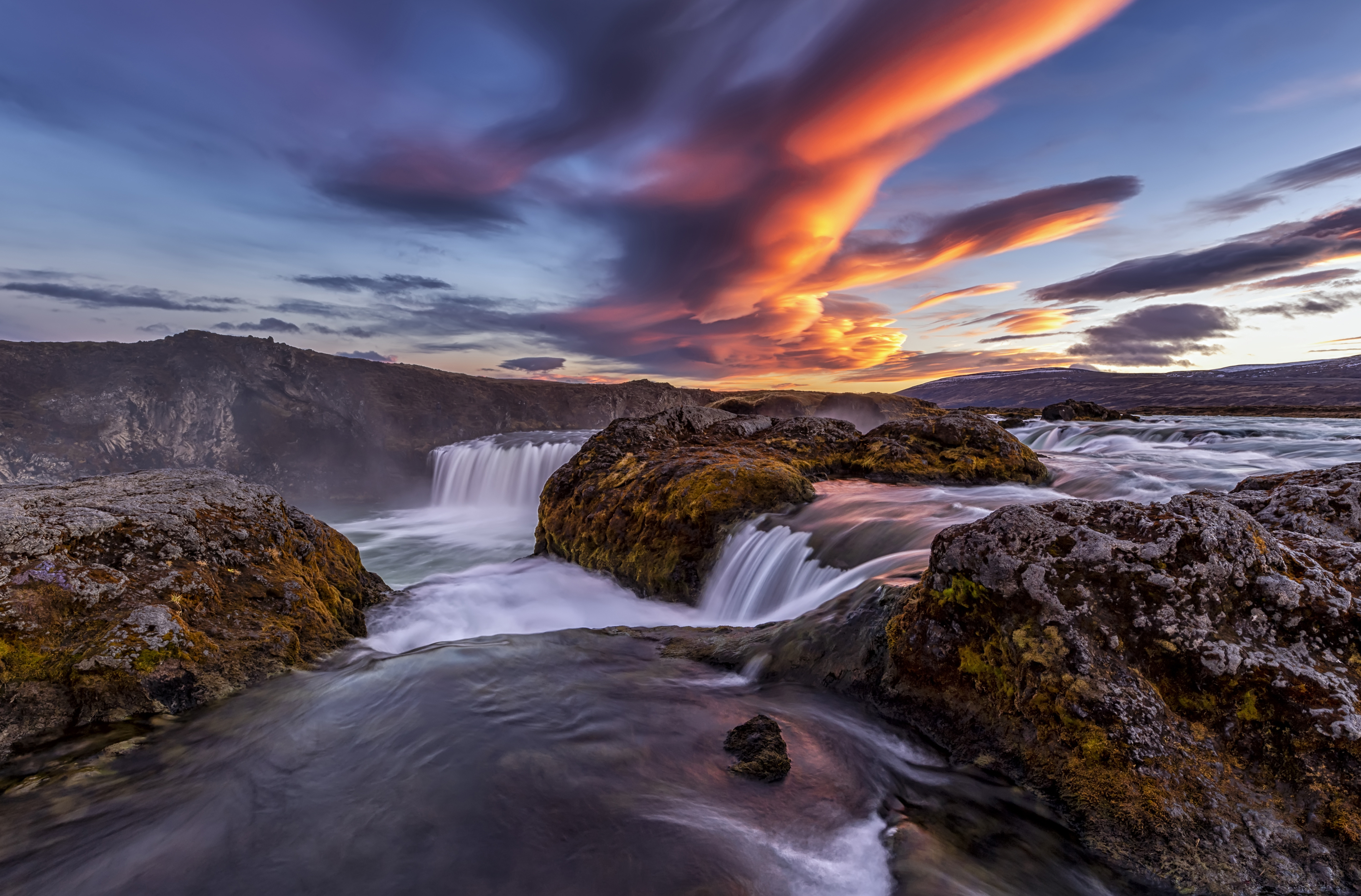 pictures of sunsets and waterfalls