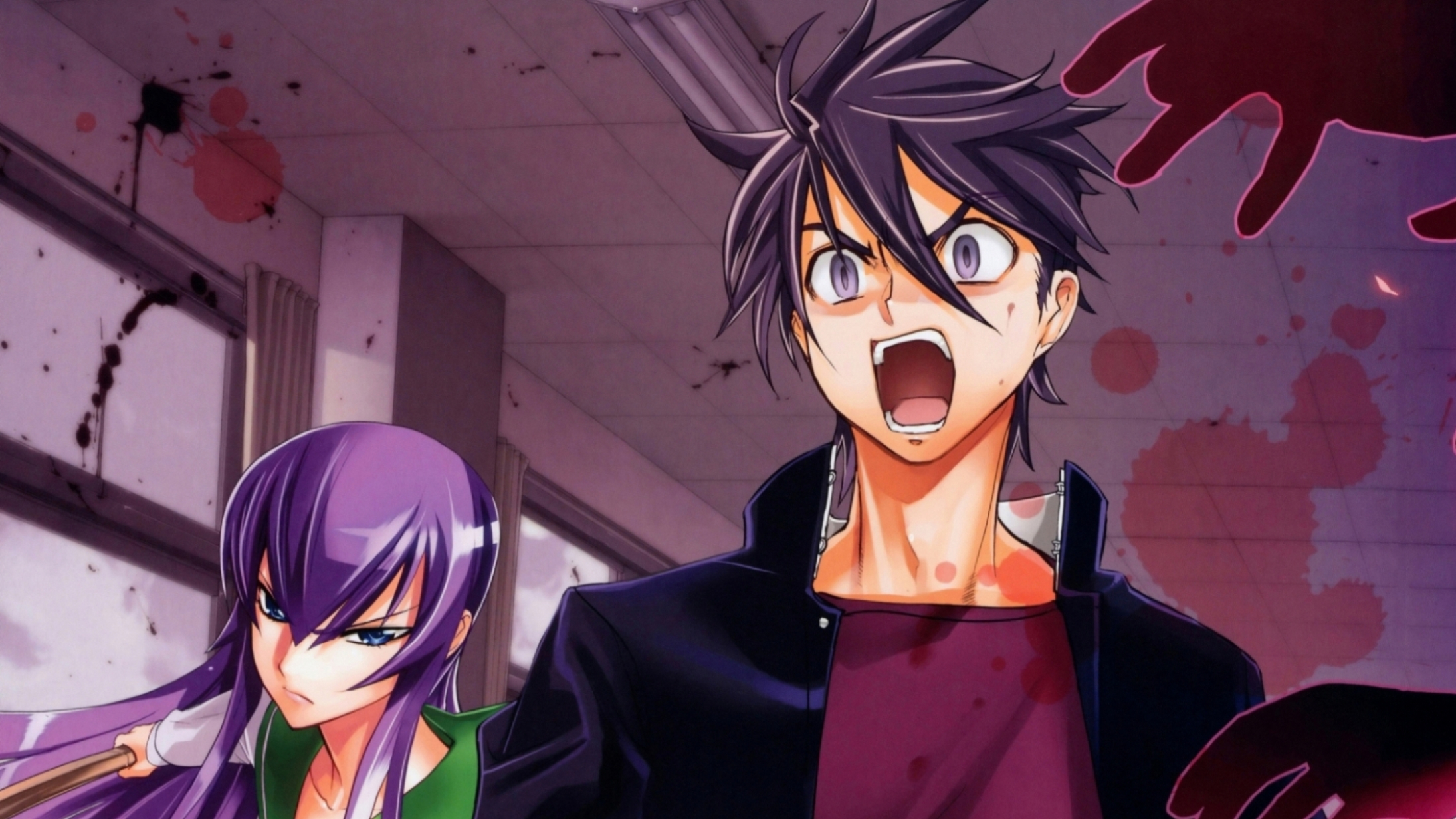 H.O.T.D, takashi, busujima, highschool of the dead, takagi, rei, saeko,  anime, HD wallpaper