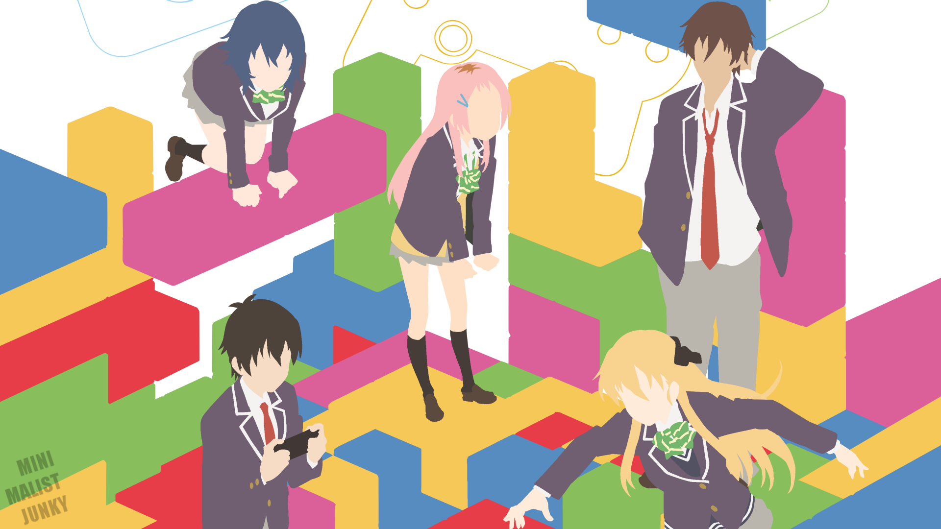 Download Tasuku Uehara Keita Amano Chiaki Hoshinomori Karen Tendou Aguri (Gamers!) Anime Gamer 4k Ultra HD Wallpaper by MinimalistJunky