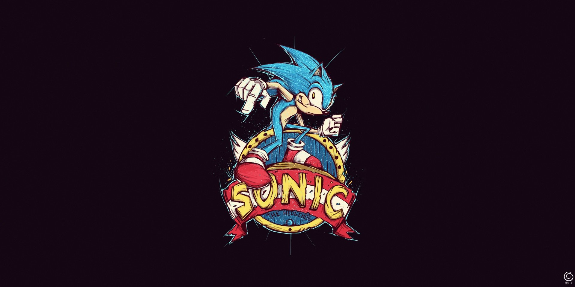 4K Ultra HD PC desktop wallpaper featuring Sonic the Hedgehog in a dynamic pose with the classic logo, showcasing vibrant colors and a video game theme.