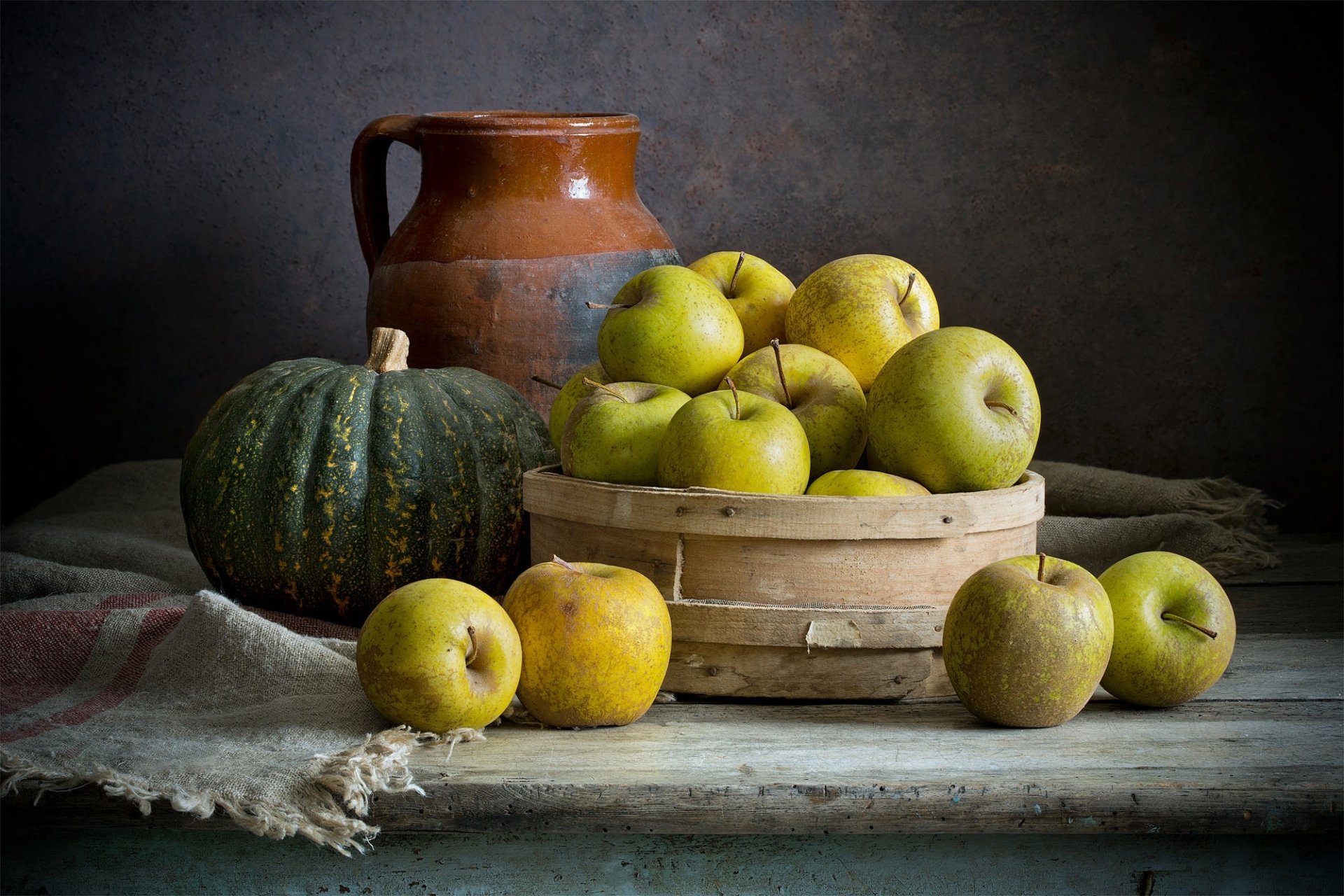 Download Pumpkin Still Life Fruit Food Apple HD Wallpaper