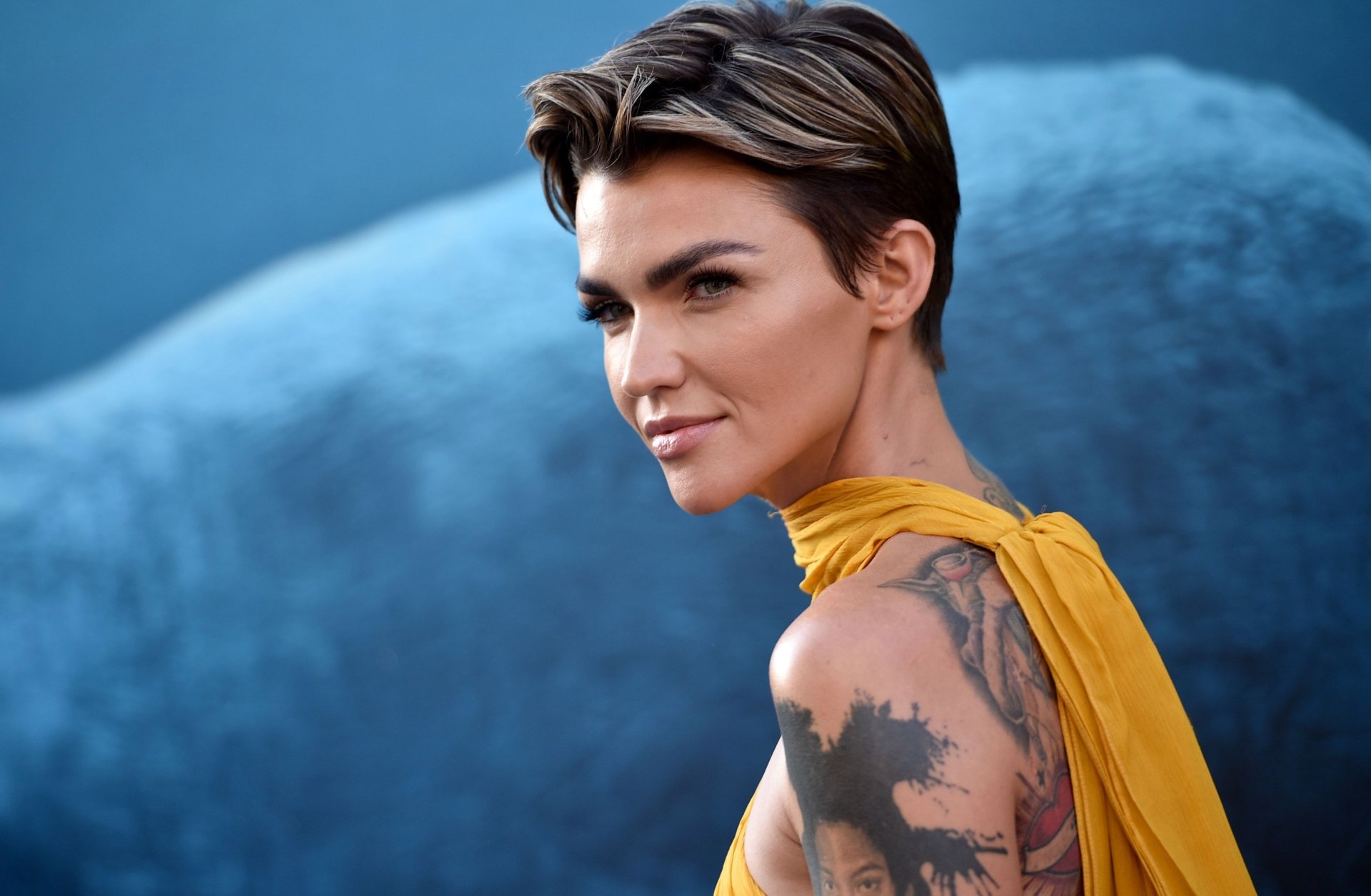 Download Short Hair Actress Model Australian Tattoo Celebrity Ruby Rose ...