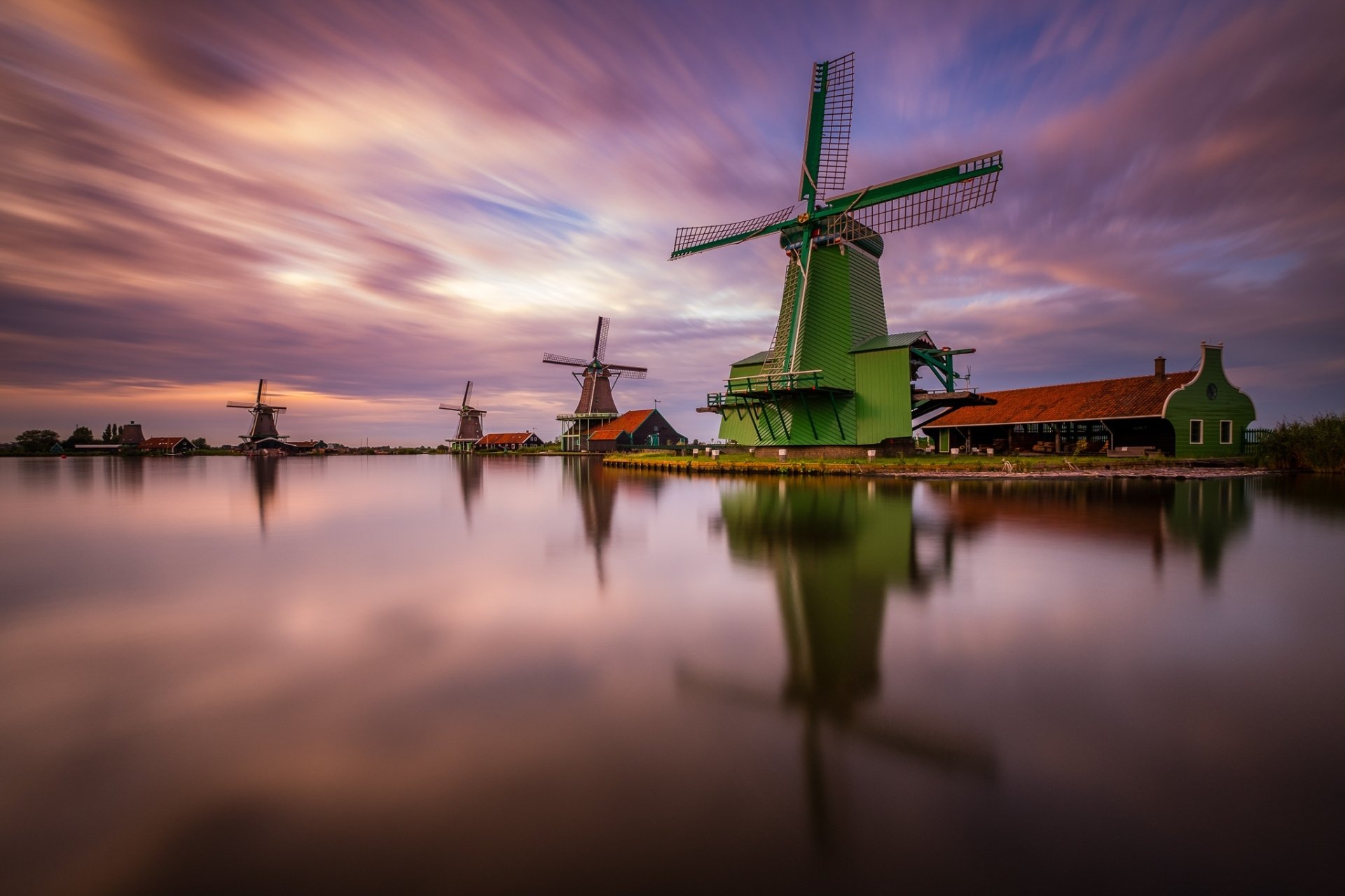 Download Netherlands Reflection Man Made Windmill HD Wallpaper