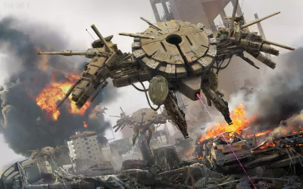 apocalyptic Sci Fi robot HD Desktop Wallpaper | Background Image