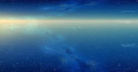 HD anime-style original artwork featuring a serene cosmic landscape with stars and a gentle gradient sky, designed as a PC desktop wallpaper and background.