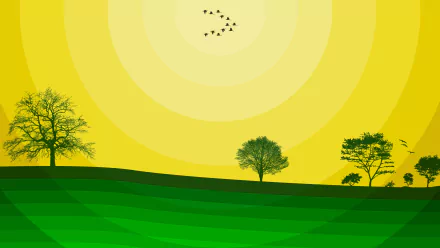 minimalist tree artistic landscape HD Desktop Wallpaper | Background Image