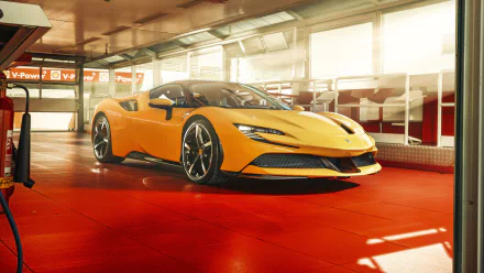 supercar yellow car car Ferrari vehicle Ferrari SF90 Stradale HD Desktop Wallpaper | Background Image