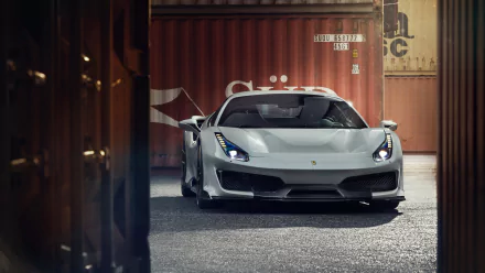 supercar silver car car Ferrari vehicle Ferrari 488 Pista HD Desktop Wallpaper | Background Image