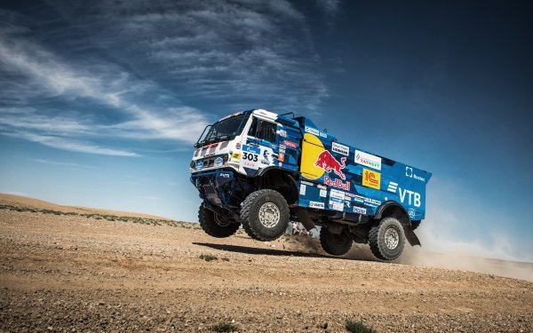 Sports Rallying Vehicle Truck Desert Kamaz Red Bull HD Wallpaper | Background Image