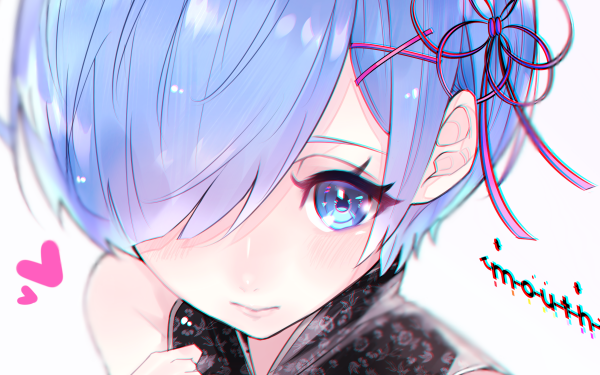 Anime Re:ZERO -Starting Life in Another World- Rem Face Short Hair Blue Hair Blue Eyes HD Wallpaper | Background Image