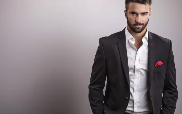 suit beard man model HD Desktop Wallpaper | Background Image