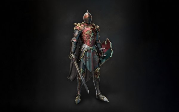 Fantasy Knight Armor Sword Warrior Shield HD Wallpaper | Background Image