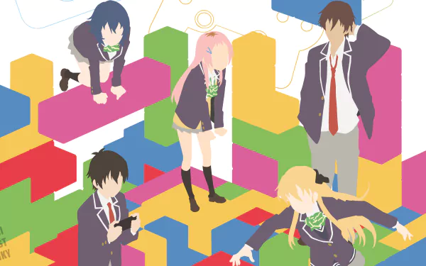 Tasuku Uehara Keita Amano Chiaki Hoshinomori Karen Tendou Aguri (Gamers!) Anime gamer HD Desktop Wallpaper | Background Image