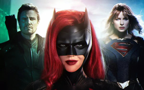 Arrowverse Oliver Queen Kara Danvers Kate Kane Elseworlds Ruby Rose Melissa Benoist Stephen Amell Arrow (TV Show) Supergirl Batwoman TV Show crossover HD Desktop Wallpaper | Background Image