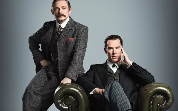 John H. Watson Benedict Cumberbatch Martin Freeman Sherlock Holmes TV Show Sherlock (TV series) HD Desktop Wallpaper | Background Image