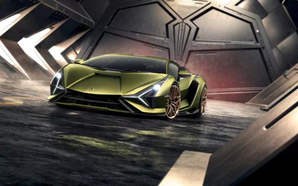 green car supercar car Lamborghini vehicle Lamborghini Sián FKP 37 HD Desktop Wallpaper | Background Image