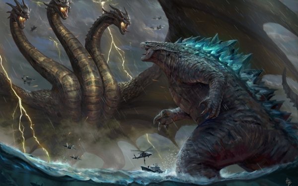 Movie Godzilla: King of the Monsters Godzilla King Ghidorah HD Wallpaper | Background Image