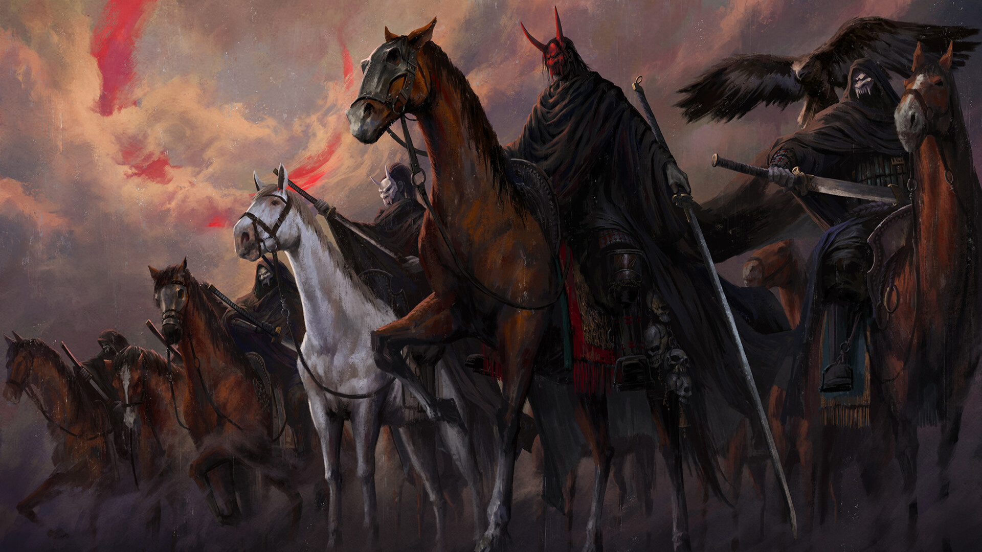 Download Horse Katana Fantasy Warrior Fantasy Warrior HD Wallpaper by ...