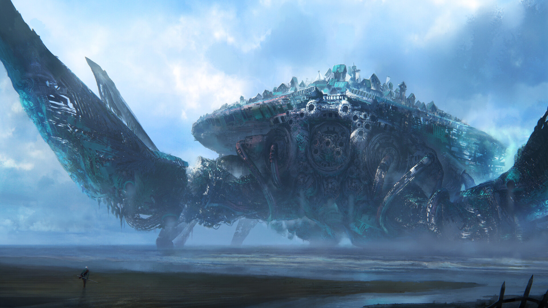 Giant mechanical crab city by Leon Tukker