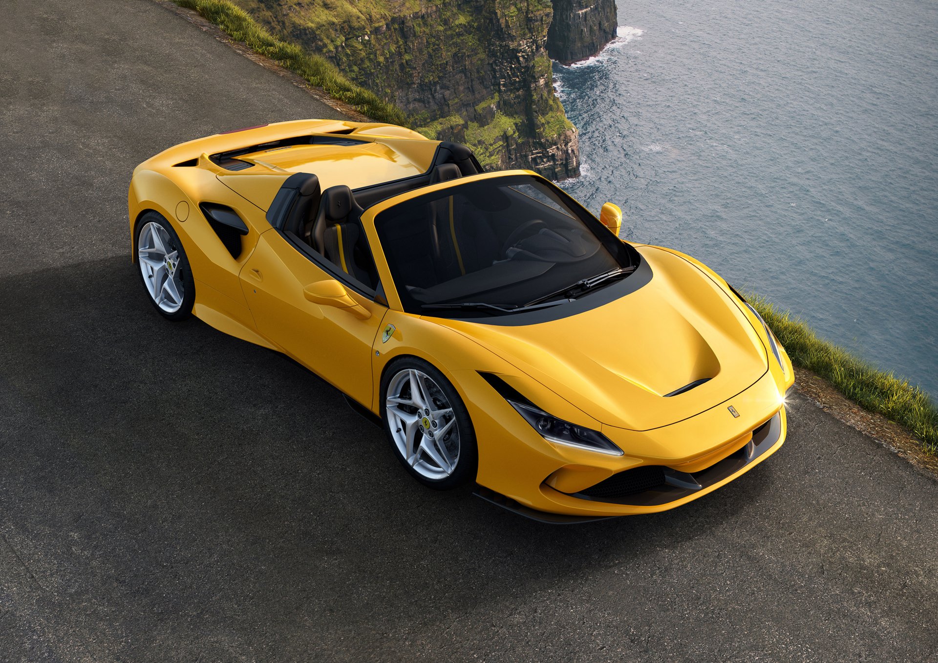 Download Convertible Supercar Yellow Car Car Ferrari Vehicle Ferrari F8 Spider 4k Ultra HD Wallpaper