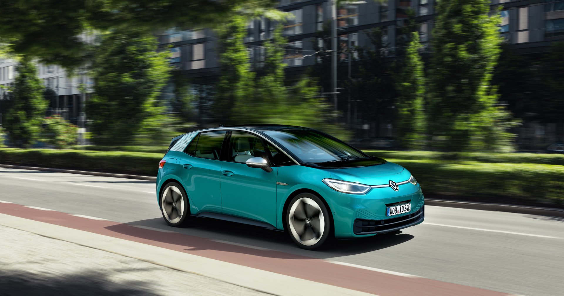 Download Compact Car Electric Car Car Volkswagen Vehicle Volkswagen ID.3 4k Ultra HD Wallpaper